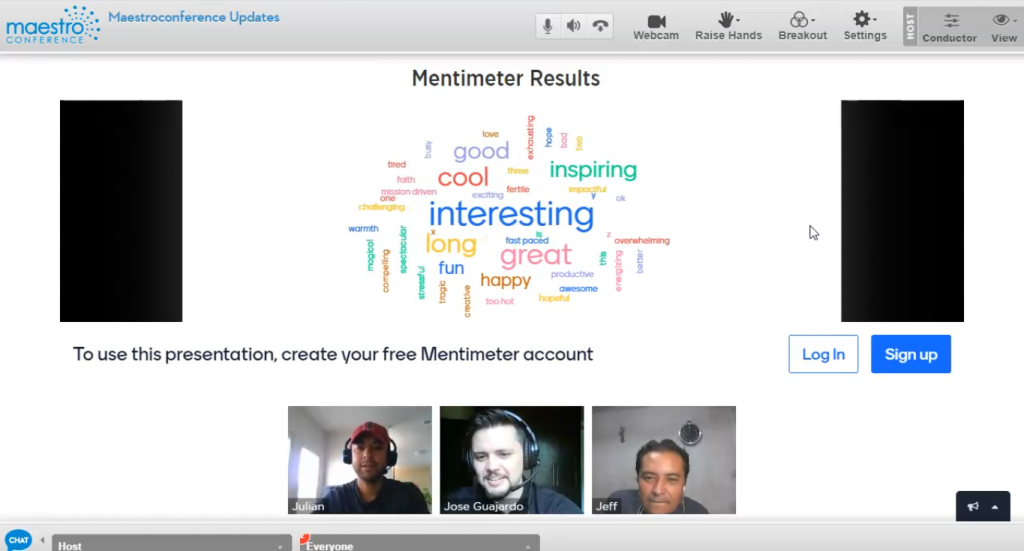 Host better video breakouts by integrating third party, cloud-based applications, such as Mentimeter, within your MaestroConference video event